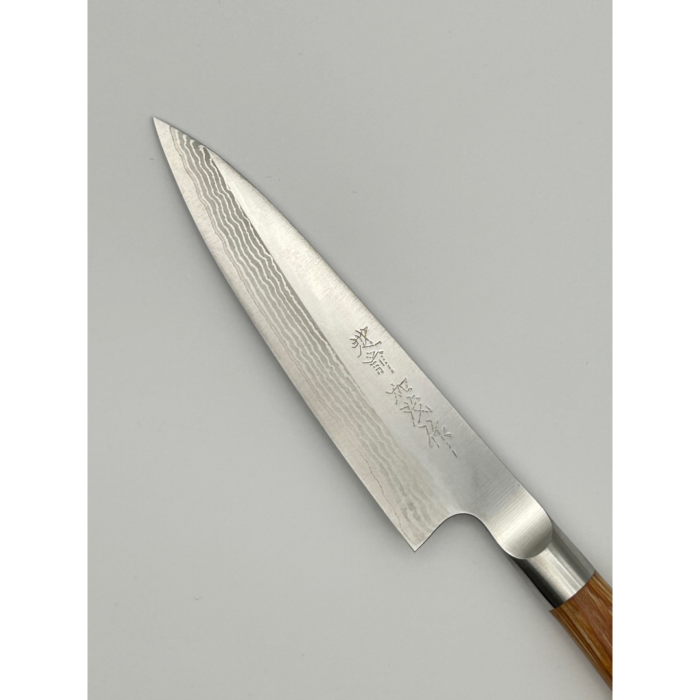 Kamo Katsuyasu Suminagashi VG10 Petty 120mm japoniškas peilis su apvalia presuotos medienos rankena - Image 4