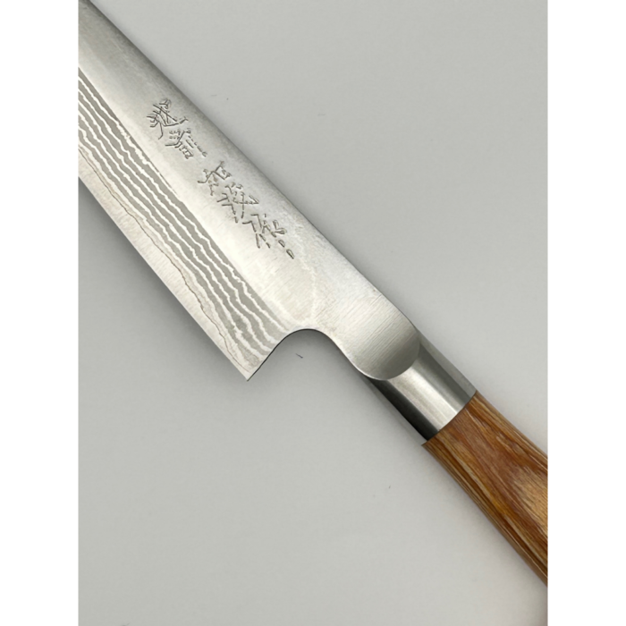 Kamo Katsuyasu Suminagashi VG10 Petty 120mm japoniškas peilis su apvalia presuotos medienos rankena - Image 5