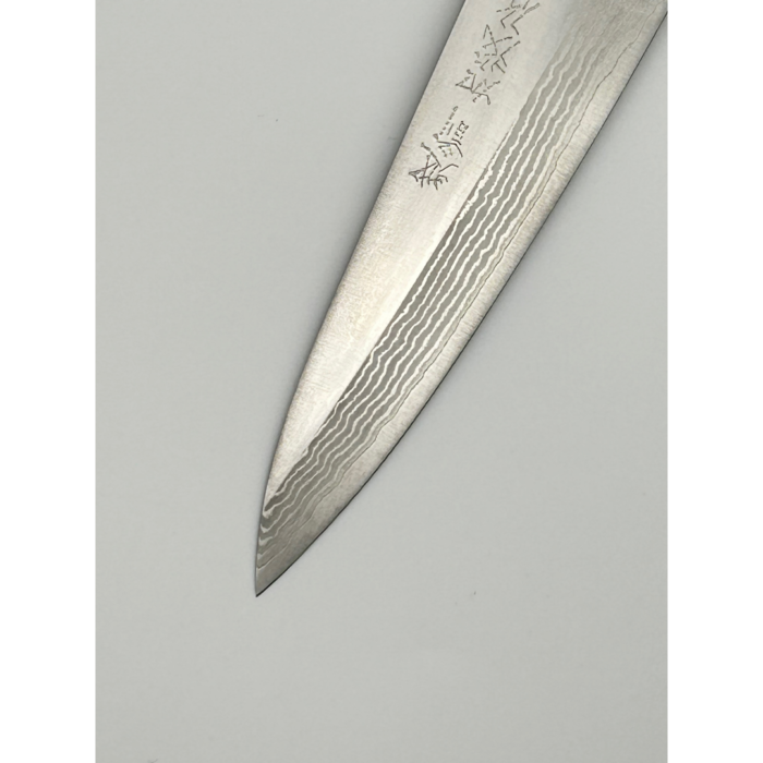 Kamo Katsuyasu Suminagashi VG10 Petty 120mm japoniškas peilis su apvalia presuotos medienos rankena - Image 6