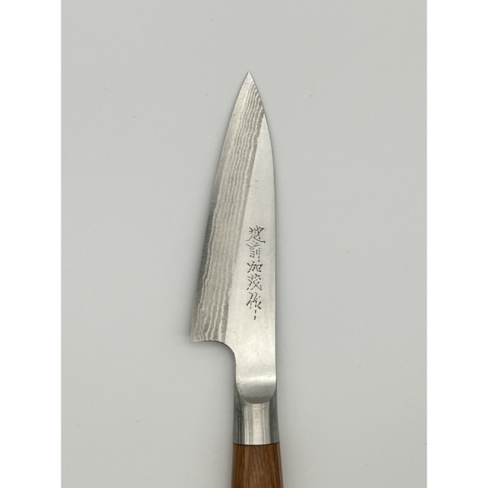 Kamo Katsuyasu Suminagashi VG10 Petty 80mm japoniškas peilis su apvalia presuotos medienos rankena - Image 2