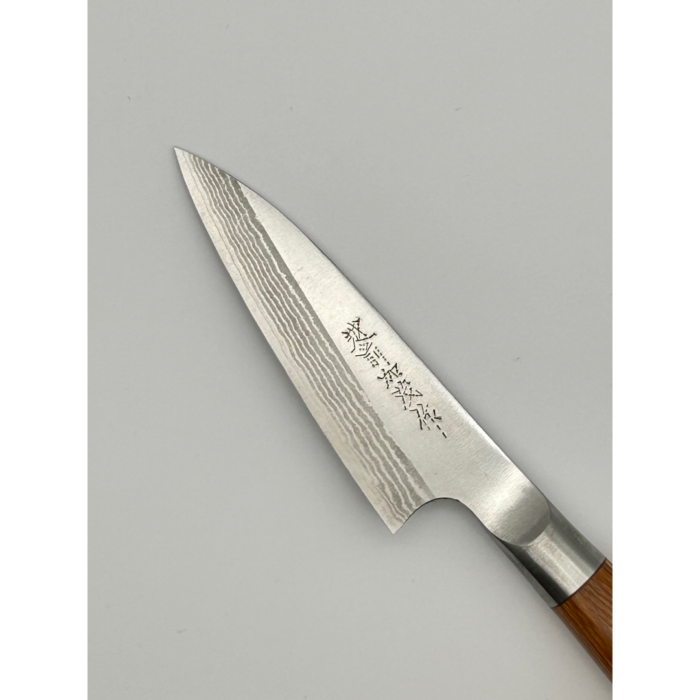 Kamo Katsuyasu Suminagashi VG10 Petty 80mm japoniškas peilis su apvalia presuotos medienos rankena - Image 4