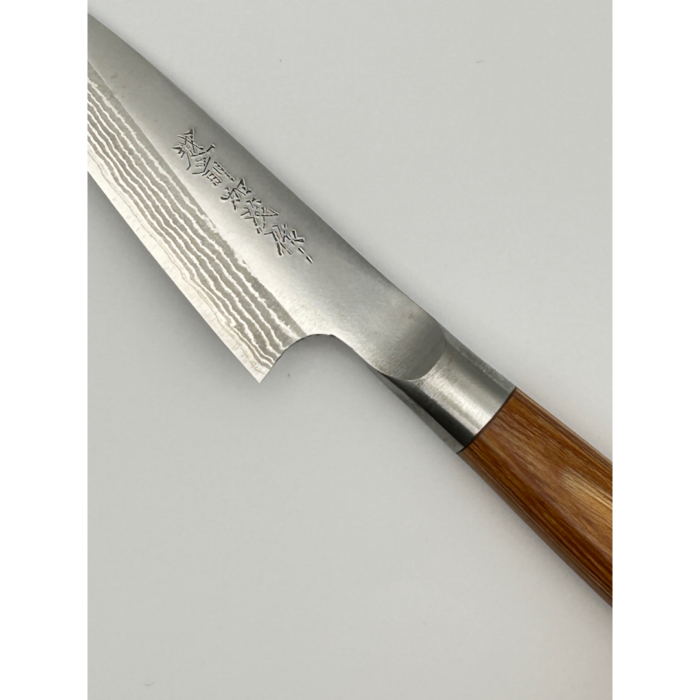 Kamo Katsuyasu Suminagashi VG10 Petty 80mm japoniškas peilis su apvalia presuotos medienos rankena - Image 5