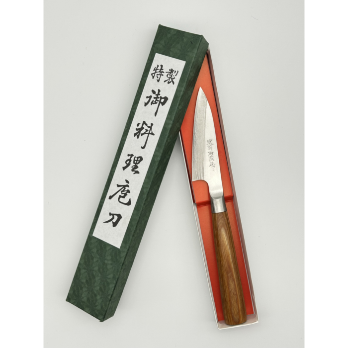 Kamo Katsuyasu Suminagashi VG10 Petty 80mm japoniškas peilis su apvalia presuotos medienos rankena - Image 7