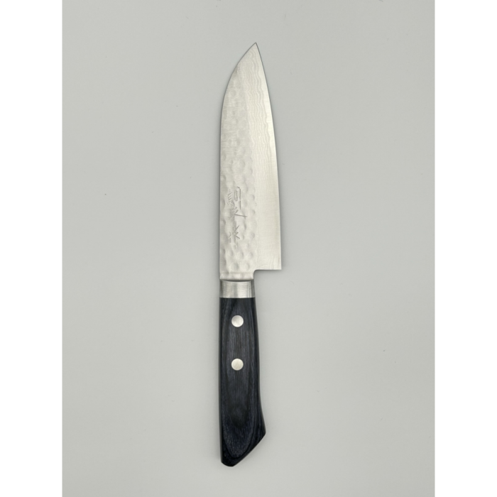 Masutani Hamono Kokuryu VG10 Ko-Santoku 130mm japoniškas peilis su vakarietiška mėlynos presuotos medienos rankena