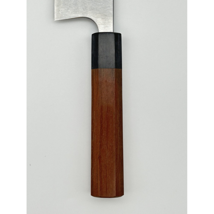 Takayuki Shibata Koutetsu Aogami Super Santoku 160mm japoniškas peilis su aštuonkampe rusvamedžio ir juodos presuotos medienos rankena - Image 3