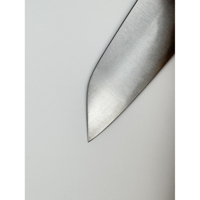 Takayuki Shibata Koutetsu Aogami Super Santoku 160mm japoniškas peilis su aštuonkampe rusvamedžio ir juodos presuotos medienos rankena - Image 6