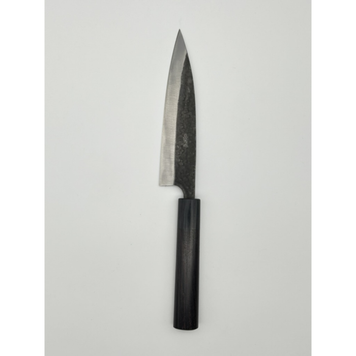 Yoshida Hamono Kyusakichi Aogami Blue Carbon Steel Petty 150mm japoniškas peilis su D formos rusvamedžio rankena - Image 2