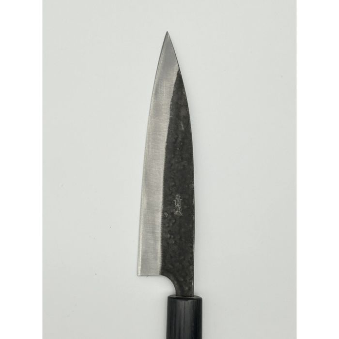 Yoshida Hamono Kyusakichi Aogami Blue Carbon Steel Petty 150mm japoniškas peilis su D formos rusvamedžio rankena - Image 4