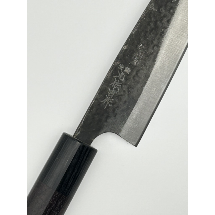 Yoshida Hamono Kyusakichi Aogami Blue Carbon Steel Petty 150mm japoniškas peilis su D formos rusvamedžio rankena - Image 8