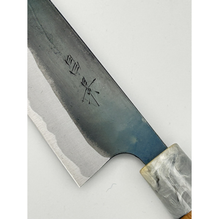 Masakage Mizu Aogami #2 Kasumi Santoku 170mm japoniškas peilis su Ovalioji vyšnios rankena - Image 5